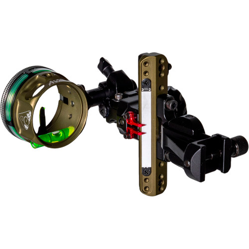 Axcel ALND-P110-4GT LANDSLYDE Picatinny Slider Sight Tactical Bowhunting AVX-41 Scope, 1 Pin, .010, Green Fiber, Black