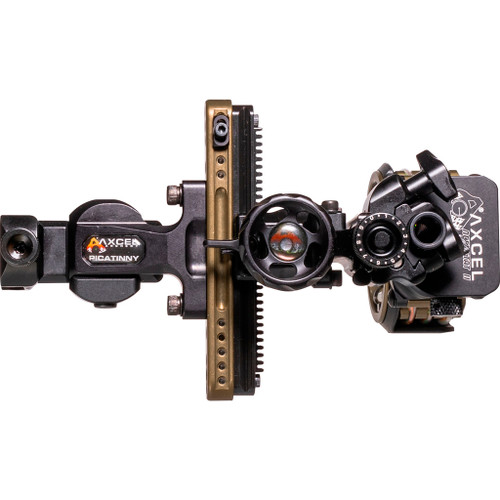 Axcel ALND-P219-4TB LANDSLYDE Picatinny Slider Sight Tactical Bowhunting AccuStat II Micro, 2 Pin, .019, Black