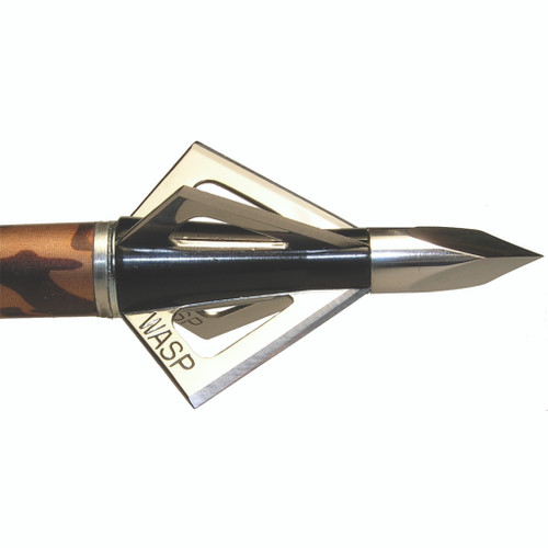 Wasp 4100 Boss Broadheads, 4 Blade, 100 Grain, Black, 3 Pack