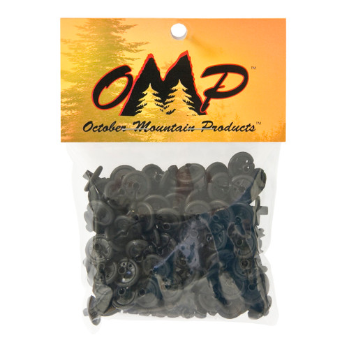 October Mountain 33213 Slotted Kisser Button, 9/16 Inches, Black, 100 Pack