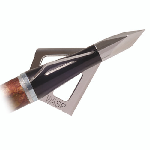 Wasp 6100 Bullet Broadheads, 3 Blade, 100 Grain, Black, 3 Pack