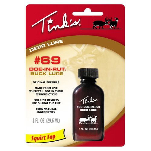 Tink's W6366 Doe-In-Rut 69 Buck Lure, 1 Ounce, Brown