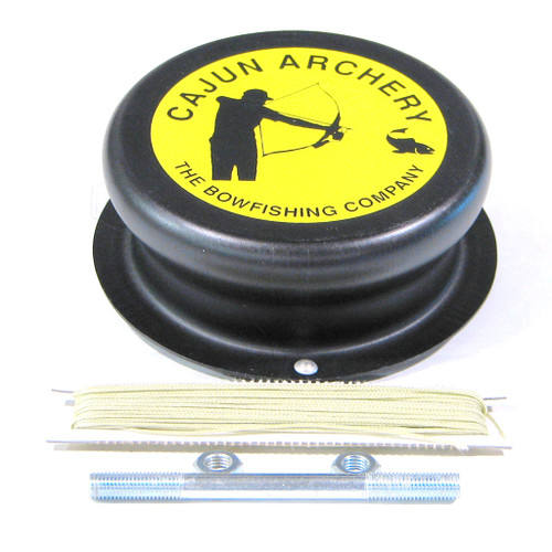 Cajun ABF4010 Screw On Drum Bowfishing Reel with 50 Feet 80 lb Braided Line, Black
