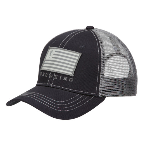 Browning 308017691 Patriot Cap with Browning Flag Patch, Slate Grey