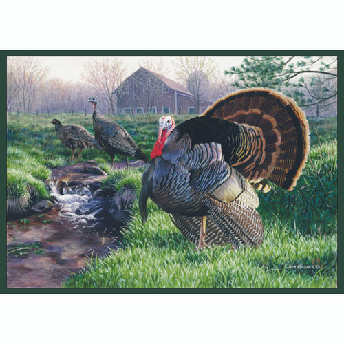 Custom Printed Rugs, Wild Turkey, Black