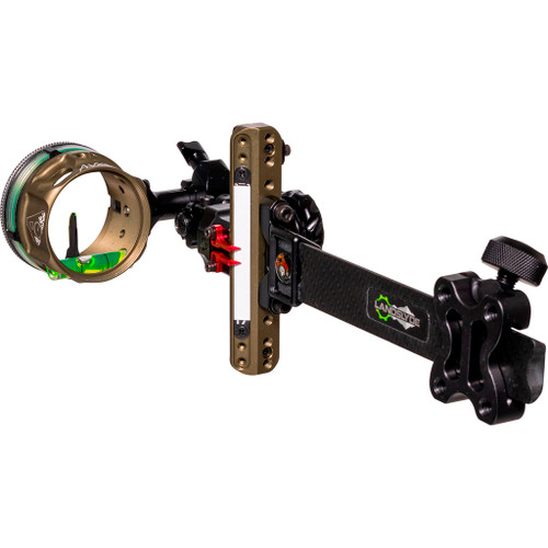 Axcel ALND-C119-4GT LANDSLYDE Carbon Pro Slider Tactical Bowhunting Sight AVX-41, 1 Pin, .019, Green Fiber, Black