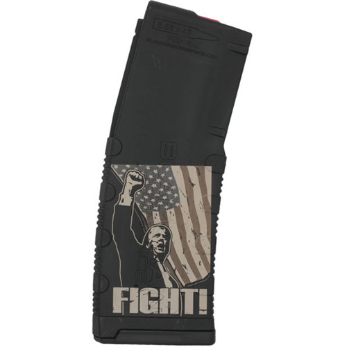 Black Rain Ordnance BRO-MAG30-TRUMP-FIGH Lasered AR15 Magazine, Trump Fight, Black, 30 Round