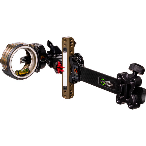 Axcel ALND-C410-4TB LANDSLYDE Carbon Pro Slider Tactical Bowhunting Sight AccuStat II Micro, 4 Pin, .010, Black