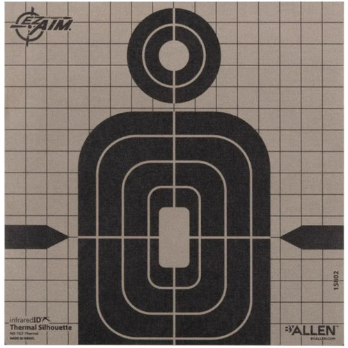 Allen Company 15802 Adhesive Thermal Silhouette Target, 8 Inches, Black