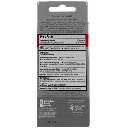 Adventure Medical 0006-1040 After Bite X-Tech Itch Relief Pen, 0.5 Ounce, Clear