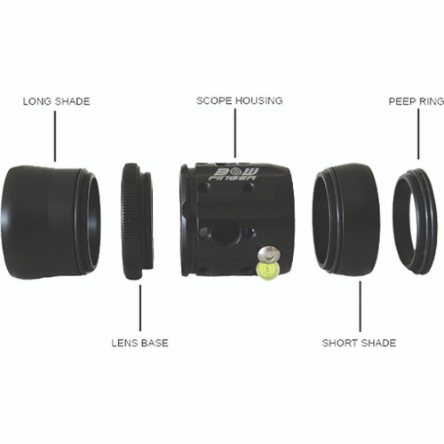 Bowfinger 30KITR 20/20 Scope Kit with Pin Groove and Multiple Mounting Options, 30mm, Black, Right Hand