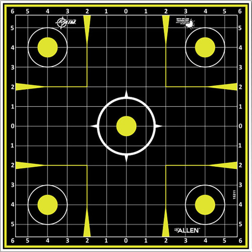 Allen Company 15211 Splash Sight-In Grid Paper Target, 12x12 Inches, Black, 12 Pack