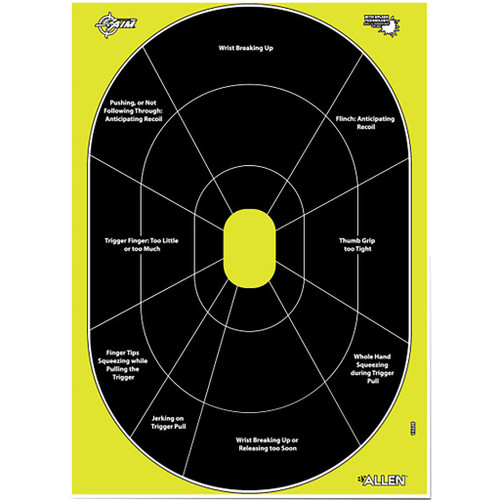 Allen Company 15220 Splash Handgun Trainer Paper Target, 12x18 Inches, Black, 8 Pack