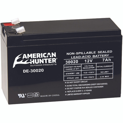American Hunter DE-30020 Rechargeable Battery 12V, Black