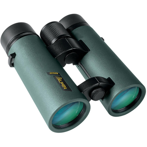 Alpen Optics 546 Alpen Wings Binoculars, 10x42mm, Open Bridge, BAK4 Glass, Green