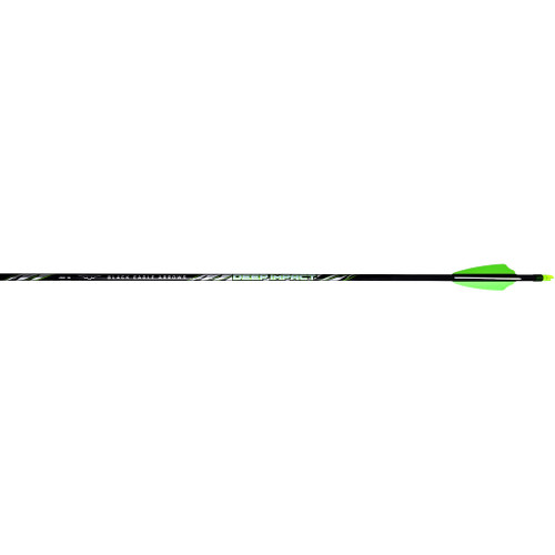 Black Eagle 33814 Deep Impact Arrows, 0.001 Inches, 2.5 Inches Shield Cut, 350 Spine, Black, 6 Pack