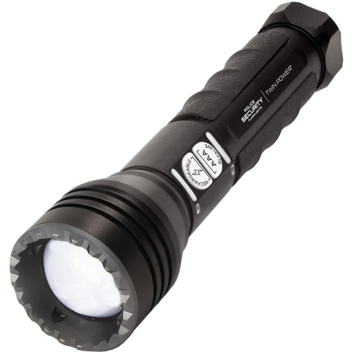 Police Security Flashlights 97741 Long Throw Twin Power Flashlight, 1/4 mile beam, 450 Lumens, Black