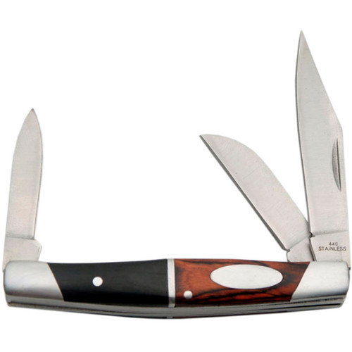 SZCO 210963-3 3 Blade Pen Folder Knife, 3.5 Inches, Black