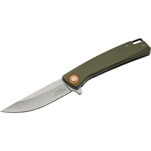 SZCO RUC-4010GN Micarta D2 Folder Knife, 4 Inches, Moss Green