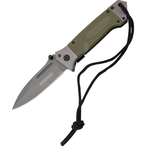 SZCO 300362-GN Drop Point Task Force Knife, 5 Inches, Moss Green