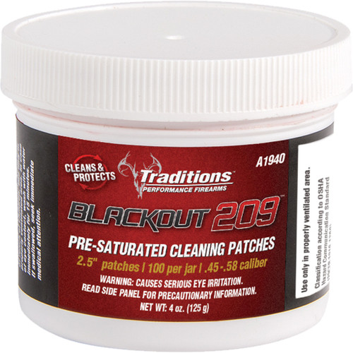 Traditions A1940 BlackOut 209 Pre-Saturated Cleaning Patches, 2.5 Inches, White, 100 Count