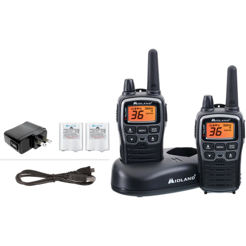Midland T71VP3 X-Talker T71VP3 Two-Way Radio, 36 Channels, 38 Mile Range, Black, 2 Pack