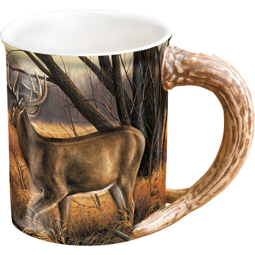 Wild Wings 8955791023 Sculpted Mug Abandoned Farmstead Whitetail Deer, 16 Ounce, Multicolor