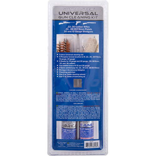 Gunmaster 38256 Universal Cleaning Kit with oil and solvent Black, 19 Pack