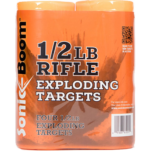 Sonic Boom SBTHP4P Exploding Rifle Targets 1/2 lbs, Orange, 4 Pack