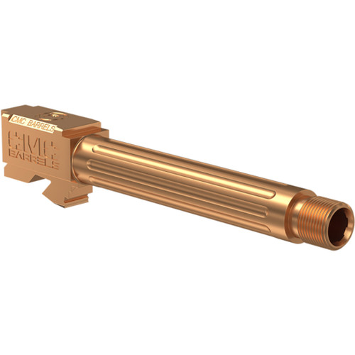 CMC Triggers 75523 Fluted Glock Barrels for Glock 19 Threaded, DLC HxBN, Bronze, Right Hand