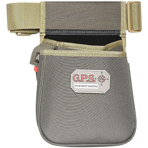 GPS GPS-960CSPRK Sporting Clay Contoured Double Shotshell Pouch with Belt, Green