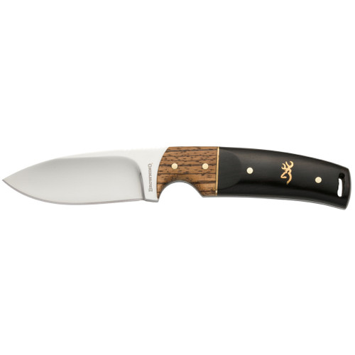 Browning 3220271 Buckmark Hunter Knife, Fixed Drop Point Blade, 3 1/8 Inches Blade, Two Tone Wood