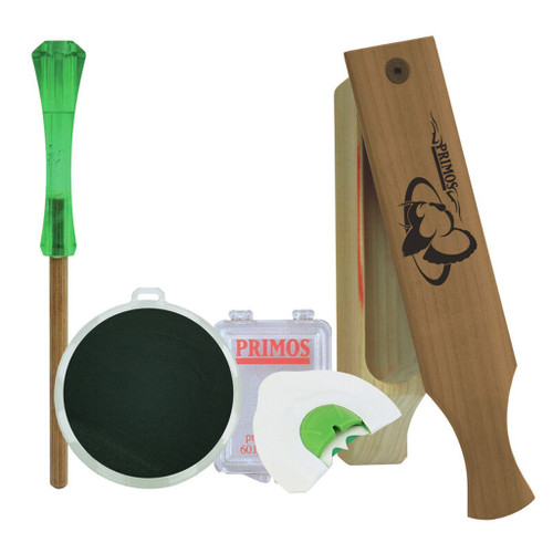 Primos 272 Turkey Starter Pack Slate Call and 3 Mouth Calls, Green