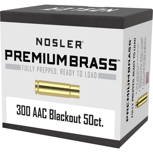 Nosler 45123 Custom Brass .300 Blackout, Brass, 50 Pack