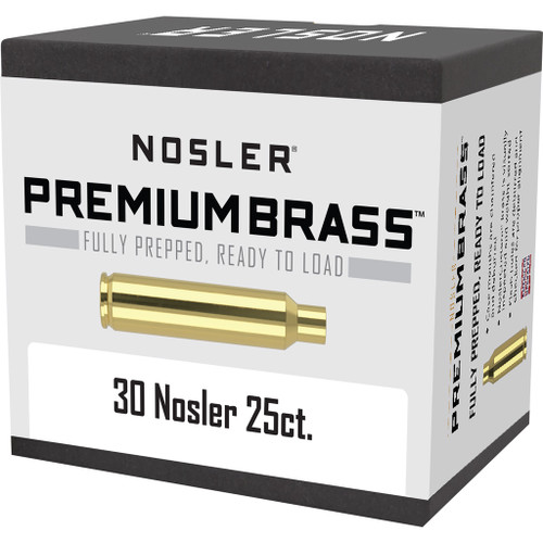 Nosler 10221 Custom Brass 30 Nosler, Brass, 25 Pack