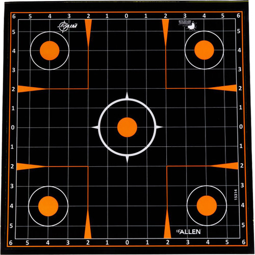 EZAim 15314 Splash Sight-In Grid Adhesive Targets, 12x12 Inches, Black, 5 Pack