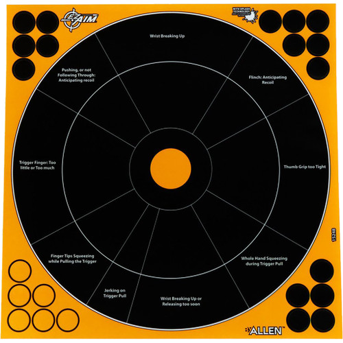 EZAim 15248 Splash Handgun Trainer Adhesive Targets, 12x12 Inches, Black, 5 Pack