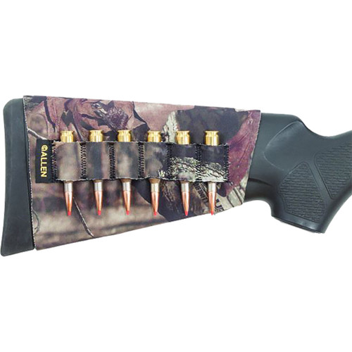 Allen Company 20123 Neoprene Elastic Buttstock Shell Holder for Rifles, Holds 6 Rounds, Mossy Oak Country Camo