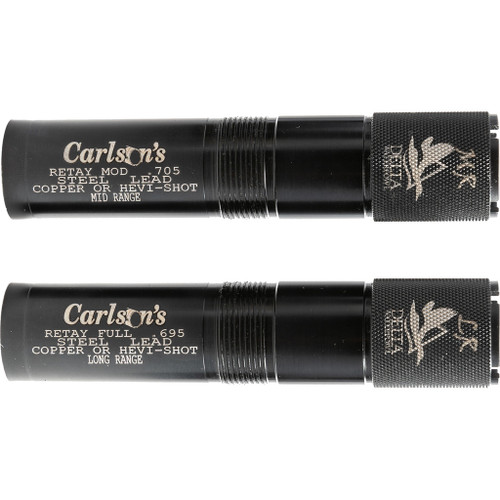 Carlsons 7770 Delta Waterfowl Choke Retay MR/LR 12 Gauge, Black, 2 Pack