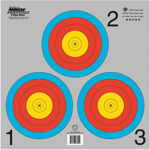 Maple Leaf Press FT-3x40G NFAA Indoor Vegas 3-Spot Target, Red, 25 Pack