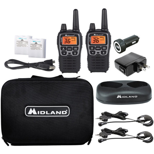 Midland T77VP5 Two-Way Radio, 36 Channels, 38-Mile Range, Black, 2 Pack