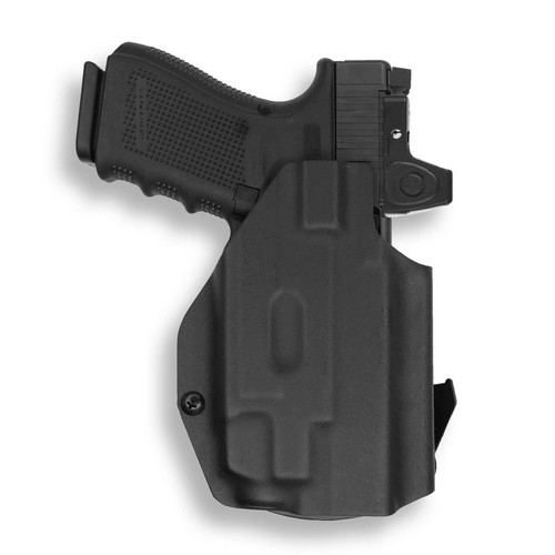 We The People Holsters OWB-R02G_1000-R Red Dot Optic Cut OWB Holster for Glock 19 MOS w/ Streamlight TLR-7, Black, Right Hand