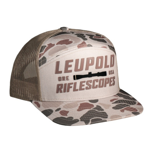 Leupold 187747 Riflescopes 7 Panel Trucker Hat, Camo, OSFA