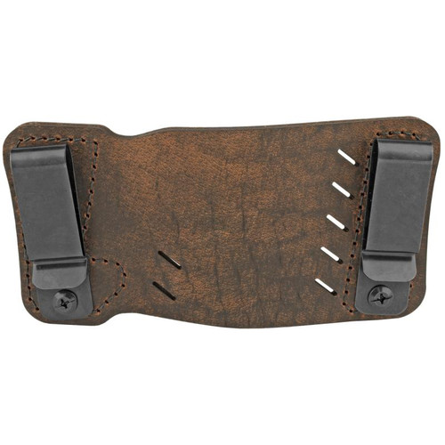 Versacarry 22101 Orion IWB/OWB Holster, Most Double Stacked Semi-Automatic Pistols, Water Buffalo Leather, Distressed Brown, Right Hand