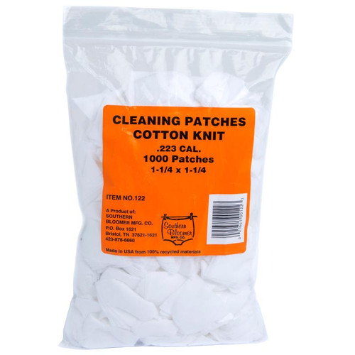 Southern Bloomer #122 Cleaning Patches, 223 Caliber 1X1 Inches Cotton, 1000 Count