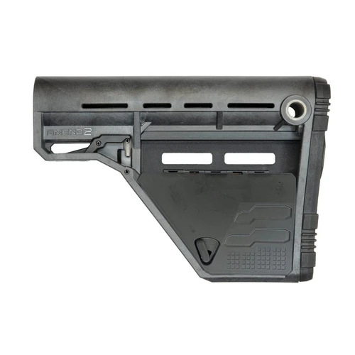 Amend2 A2AMSLOWSCBN Amend2 Modular Stock for AR-15, Mil-Spec, Lower Storage, Carbon Gray