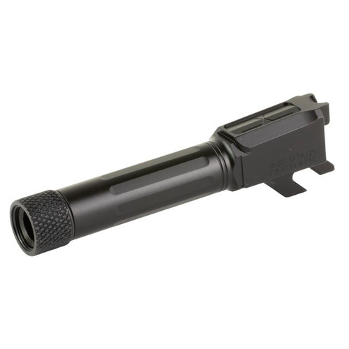 Faxon Firearms MPB910NSSOQ-T Match Series Barrel, 9mm, S&W Shield/Shield Plus, 3.7 Inches, Straight Fluted, 1/2X28 Threaded, Nitride Finish, Black