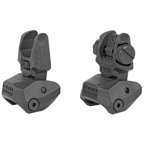 F.A.B. Defense FX-FRBSKIT Flip Up Front and Rear Sight Set, Picatinny, Polymer, Black