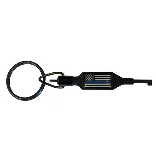 Zak Tool ZT100-BL Thin Blue Line Flag Police Handcuff Key w/ Swivel Key Ring