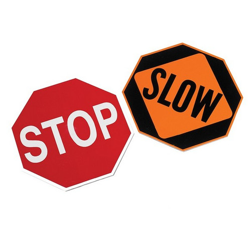 Pro-Line Traffic Safety Aluminum High Intensity Stop Slow Paddle Sign w/ Handle